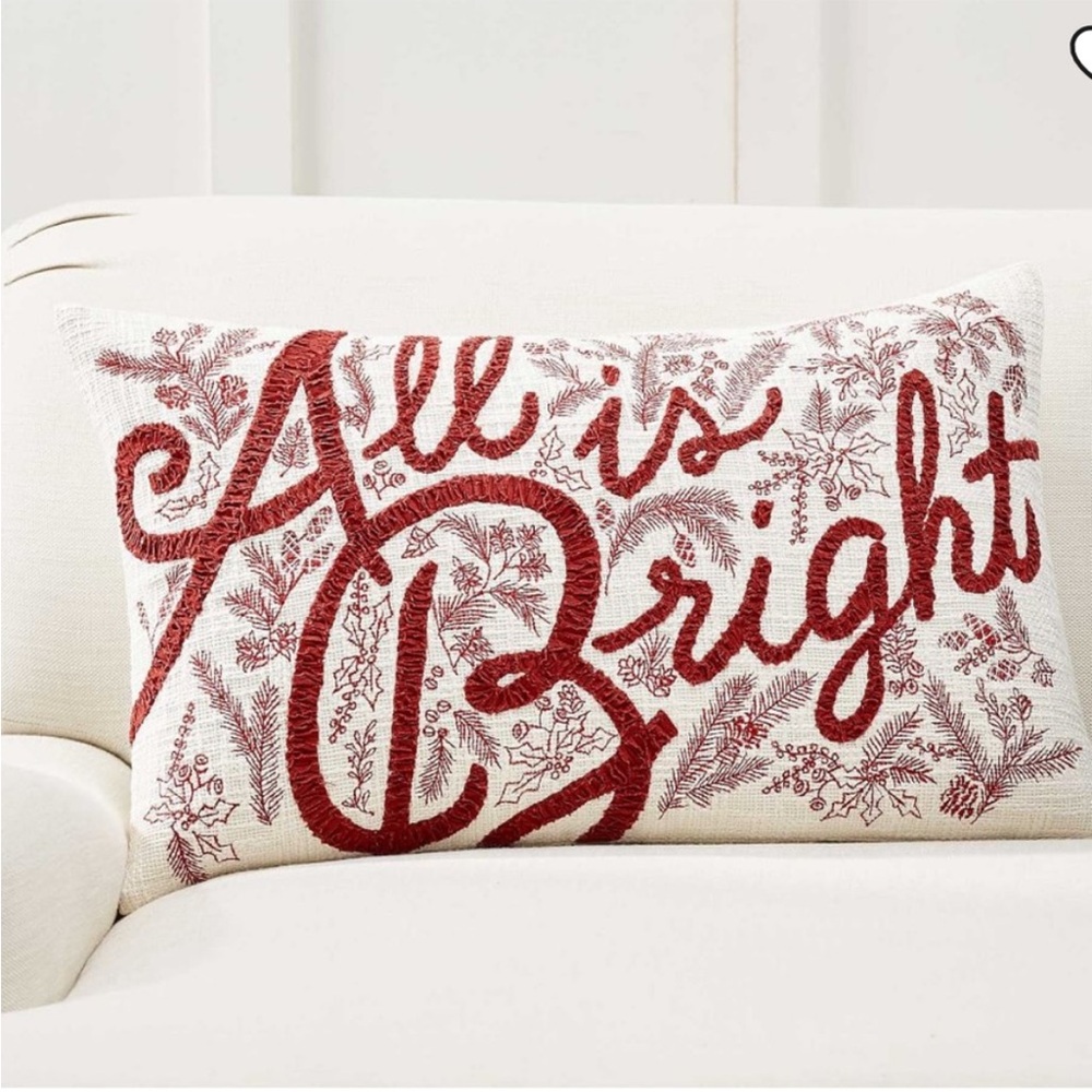 Pottery Barn Red and White Accent Pillow